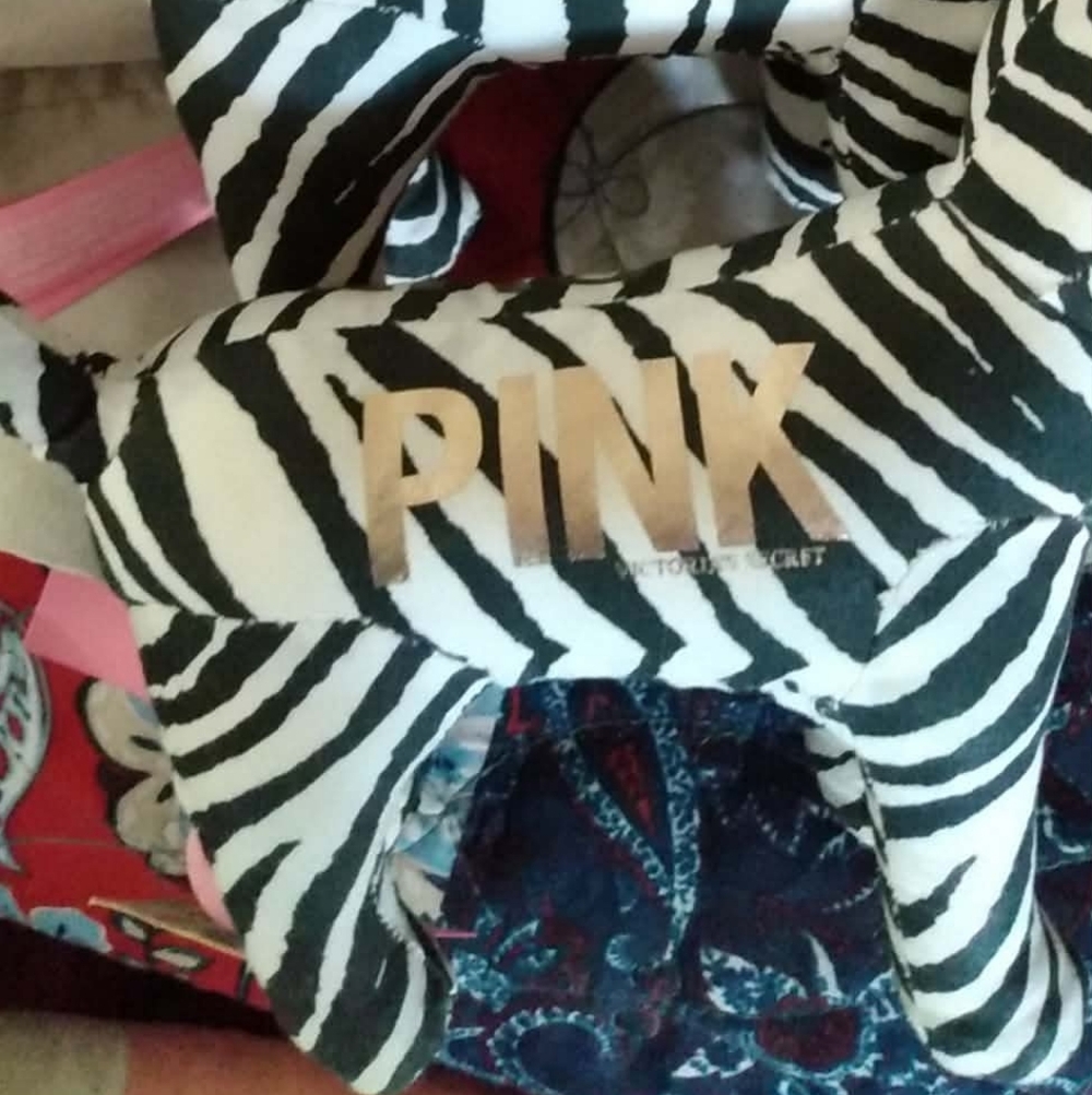 ONE Victoria's Secret PINK Zebra Striped Plush